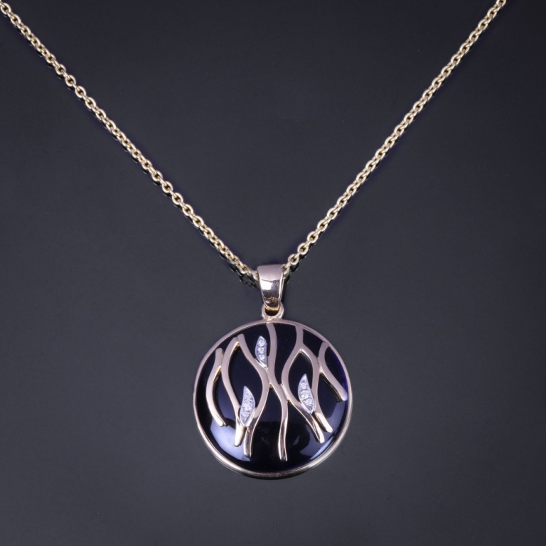 Fiamma, Hard stone and diamond necklace